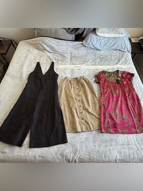 BUNDLE-OZMA Vanessa Jumpsuit XS, Union Vintage Skirt XS, BCBG Silk Dress NWT